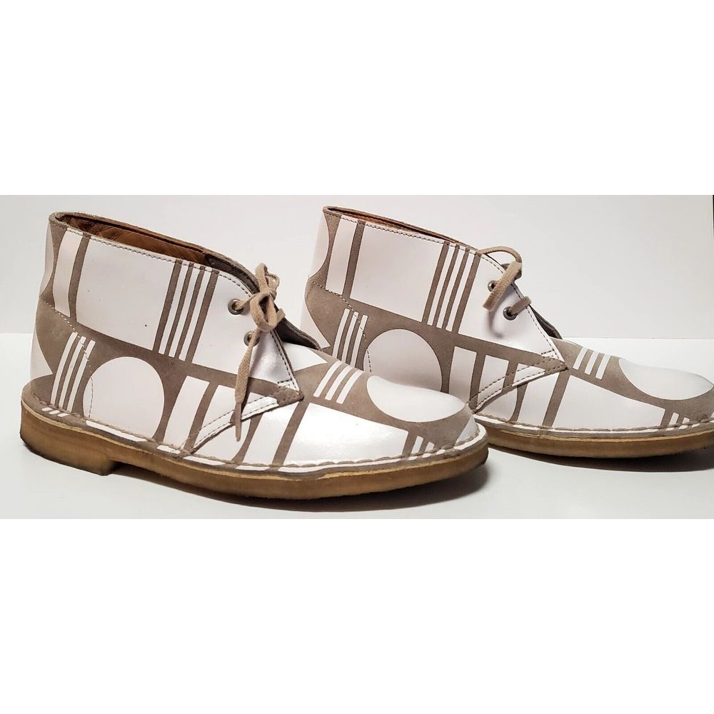 Clarks Original Patternity Collaboration W 8.5 US Desert Boot Taupe & White - Picture 8 of 15